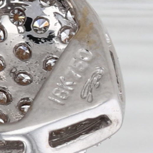 0.35ctw Diamond Puffy Heart Pendant 18k White Gold Small Drop