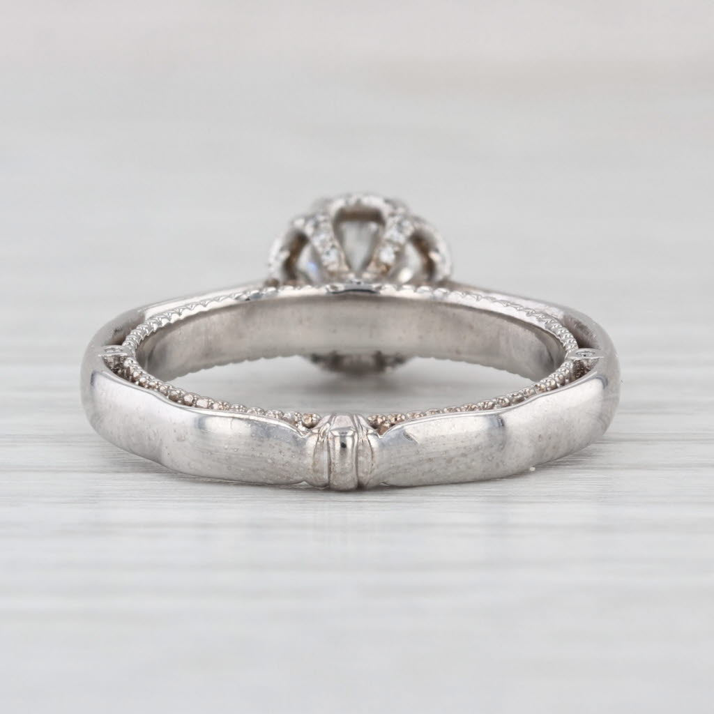 Veraggio 1.47ctw Diamond Halo Engagement Ring w/ Box GIA 18k White Gold Filigree