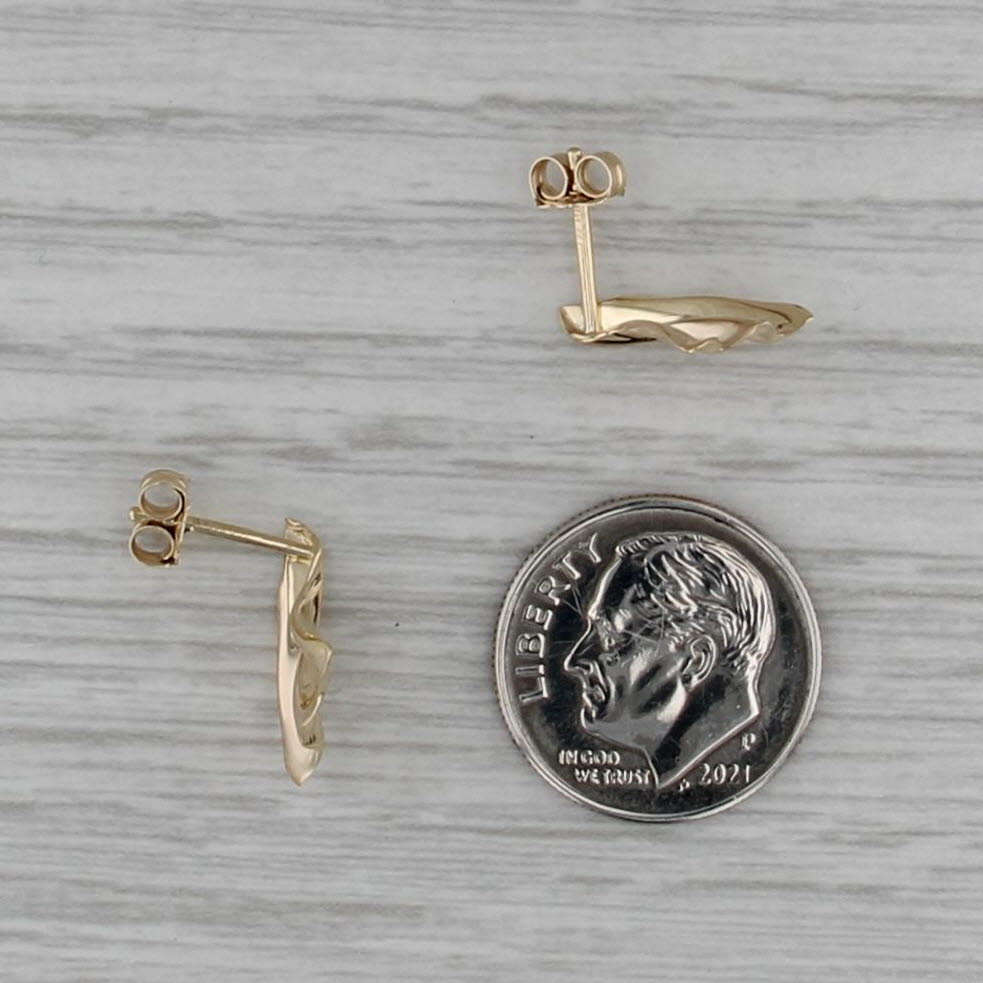 Beveled Drop Stud Earrings 14k Yellow Gold Studs