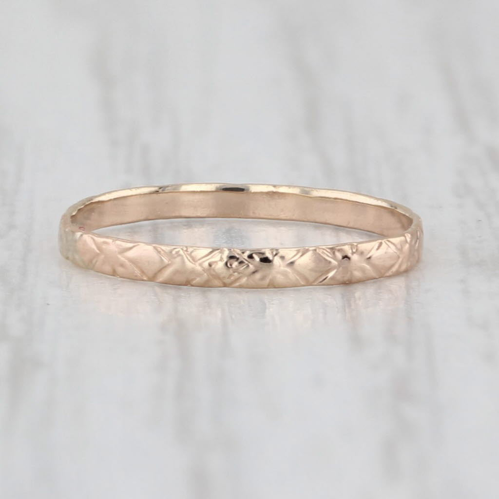 Vintage Small Size Baby Ring 10k Yellow Gold Keepsake Band 1.3mm