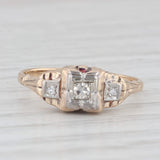 Vintage Diamond Accented Engagement Ring 14k Yellow Gold Size 5.25