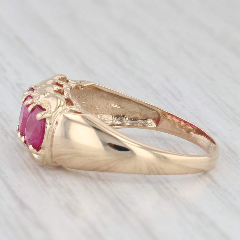 Light Gray 1.50ctw Ruby Ring 14k Yellow Gold Size 8 Oval 4-Stone