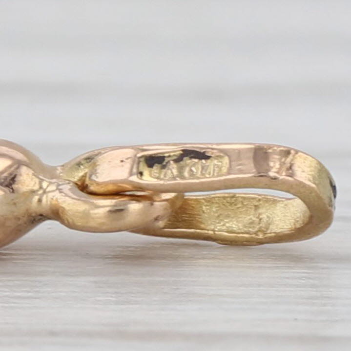 Small Italian Horn Pendant 18k Yellow Gold Good Luck Talisman Charm