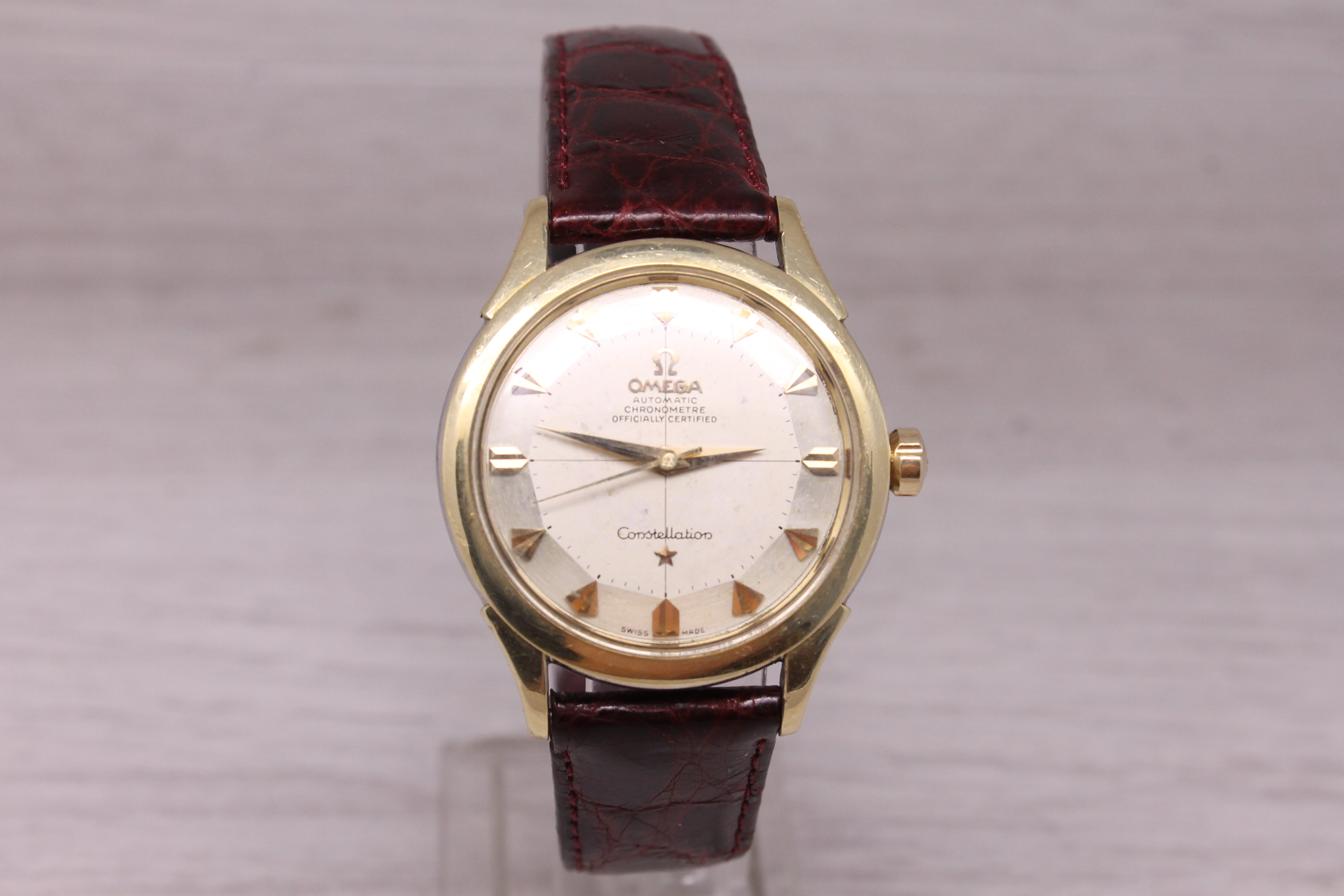 Vintage c.1958 Omega Constellation Arrowhead 35mm Gold Cap Watch ref.2852 c.500