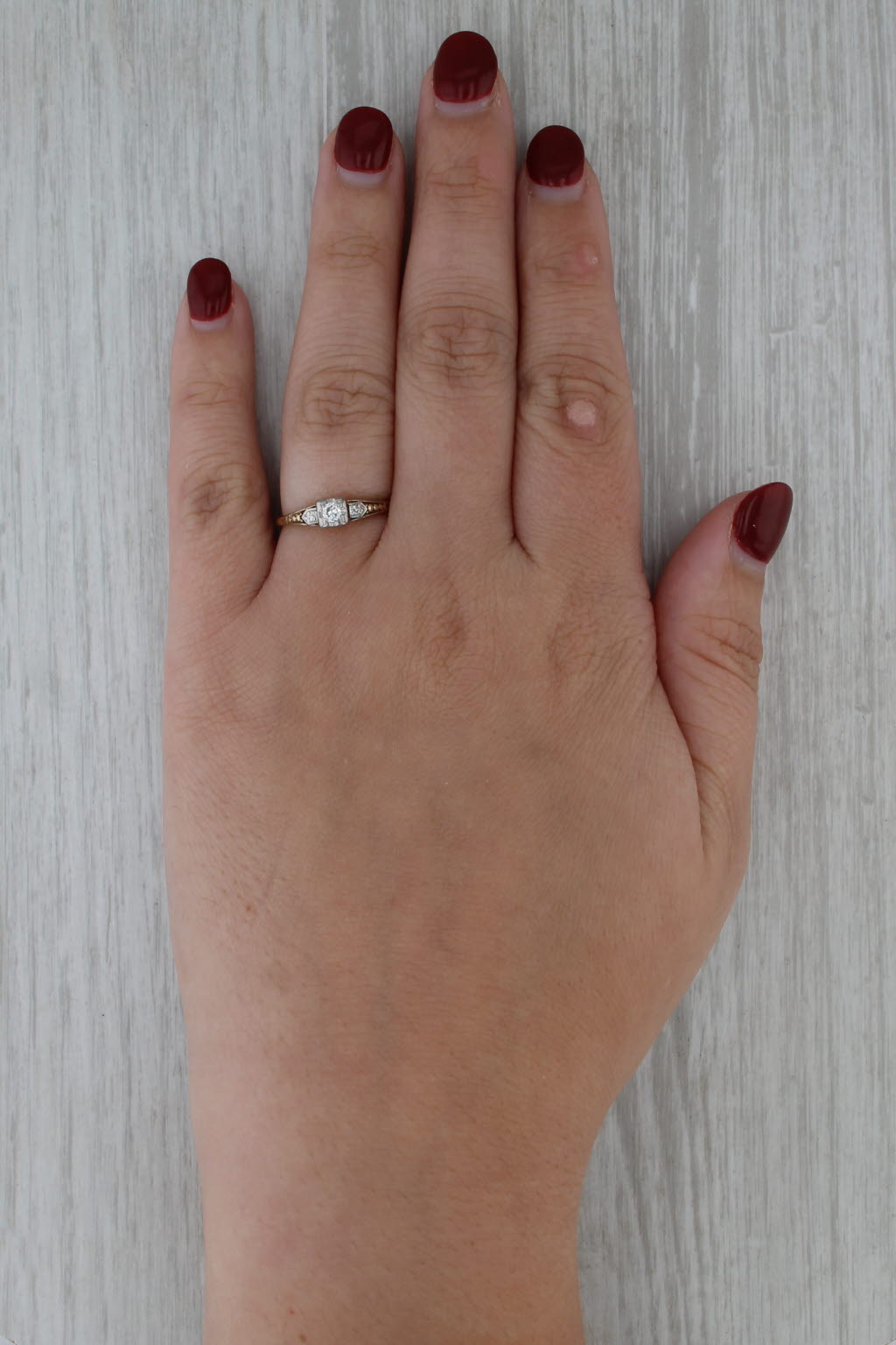 Vintage Diamond Ring 14k Yellow Gold Size 6.5