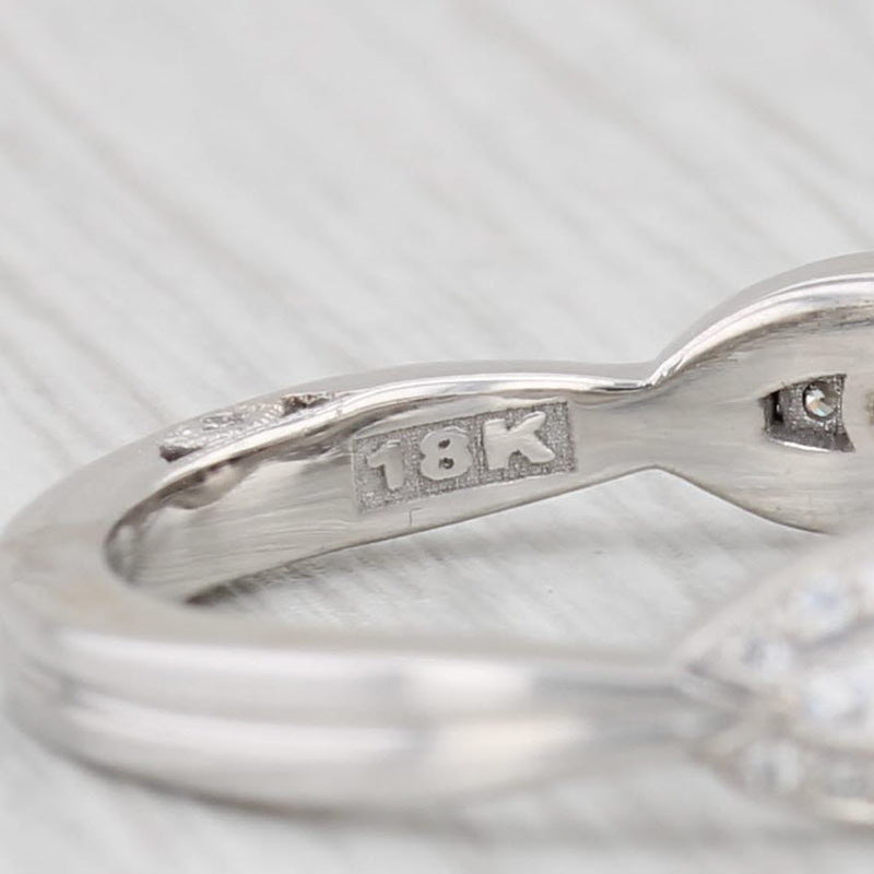 New Engagement Ring Semi Mount Diamond 18k White Gold Certificate Sz 6.5 Tacori