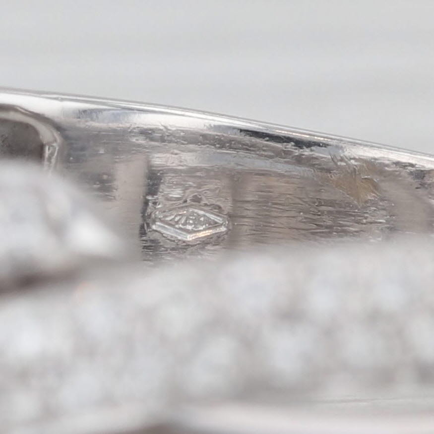 Gray 0.50ctw Diamond Overlay Ring 18k White Gold Size 7.25