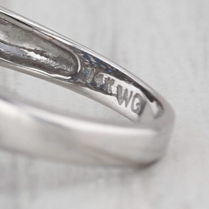 1.44ctw Blue Sapphire Cluster Ring 14k White Gold Size 6 Cocktail