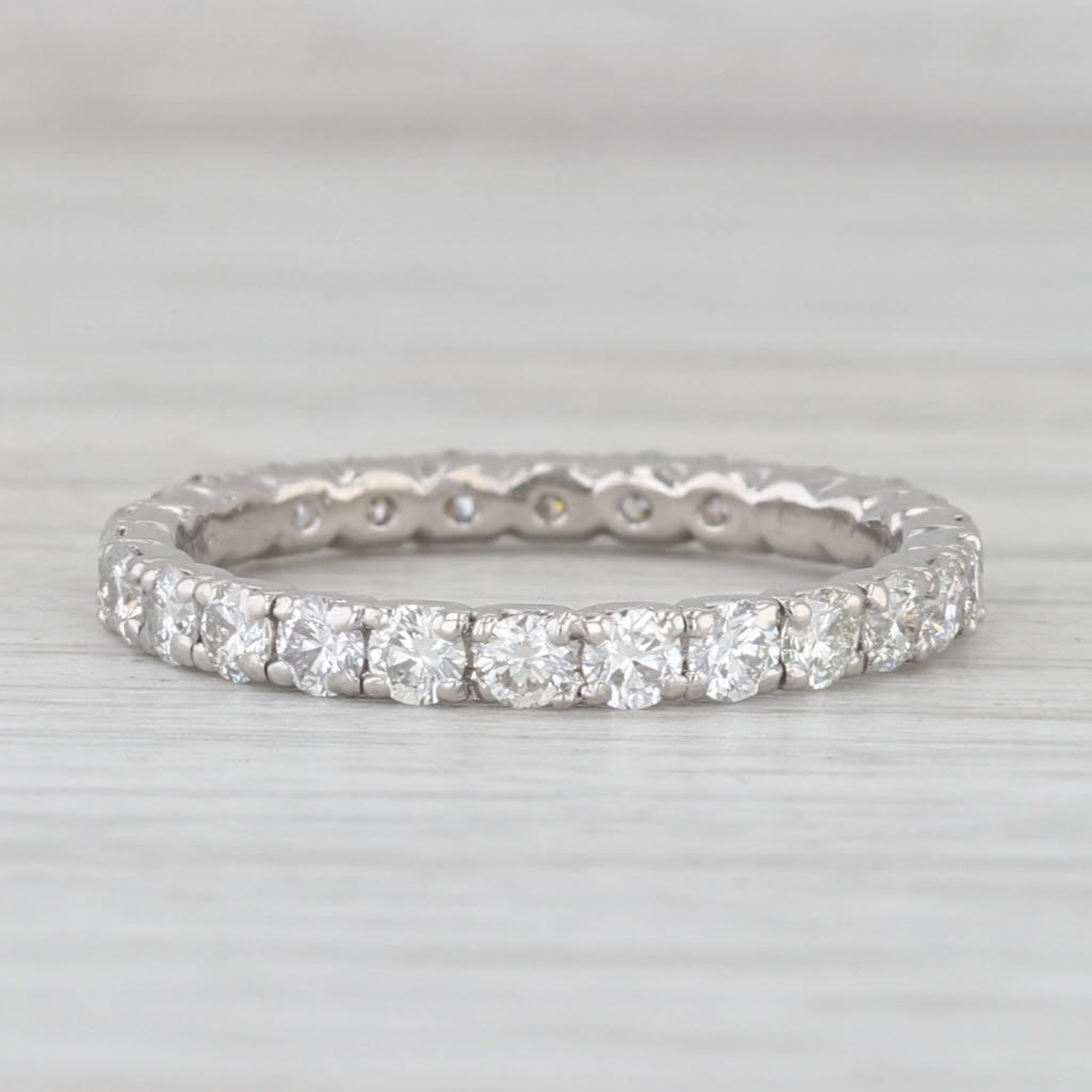 Spark 0.98ctw Diamond Eternity Band Ring Platinum Size 5.5 Wedding Anniversary