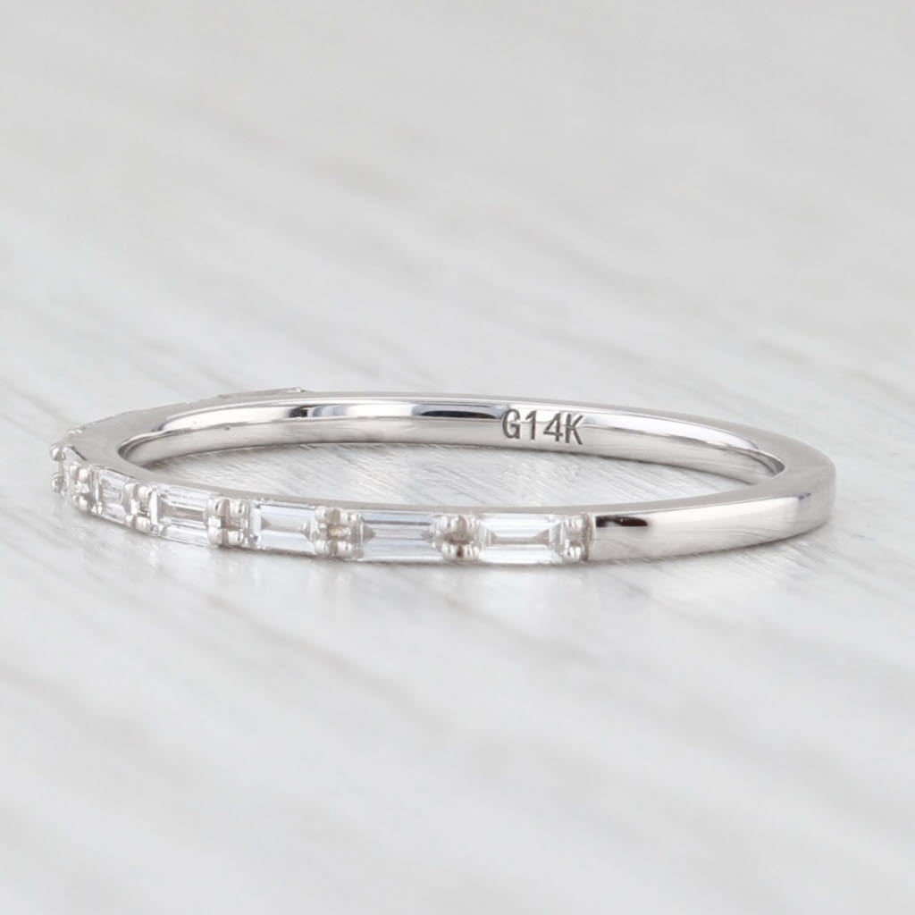 Light Gray New 0.25ctw Diamond Wedding Band 14k White Gold Stackable Anniversary Ring 6.25