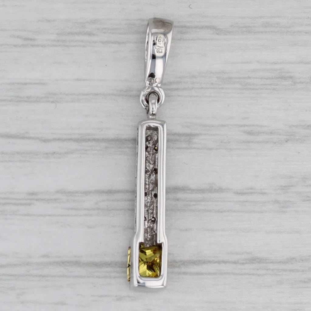 Gray 0.35ctw Yellow White Diamond Journey Pendant 18k White Gold