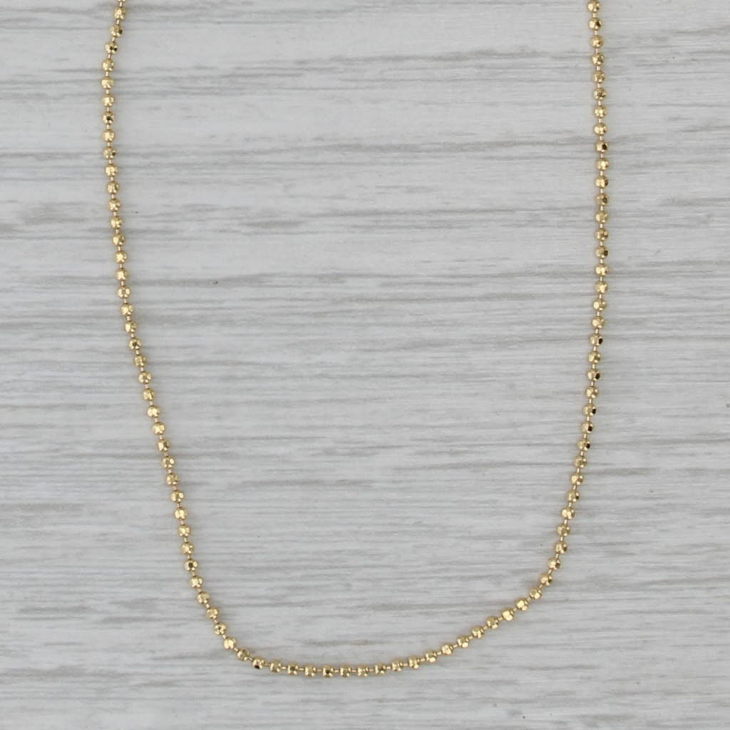 Bead Chain Necklace 14k Yellow Gold 22" 1.8mm