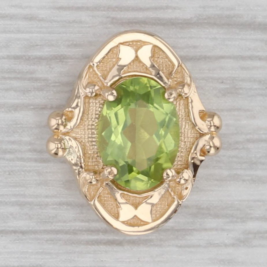 Gray 1.27ct Peridot Solitaire Slide Bracelet Charm 14k Yellow Gold Richard Glatter