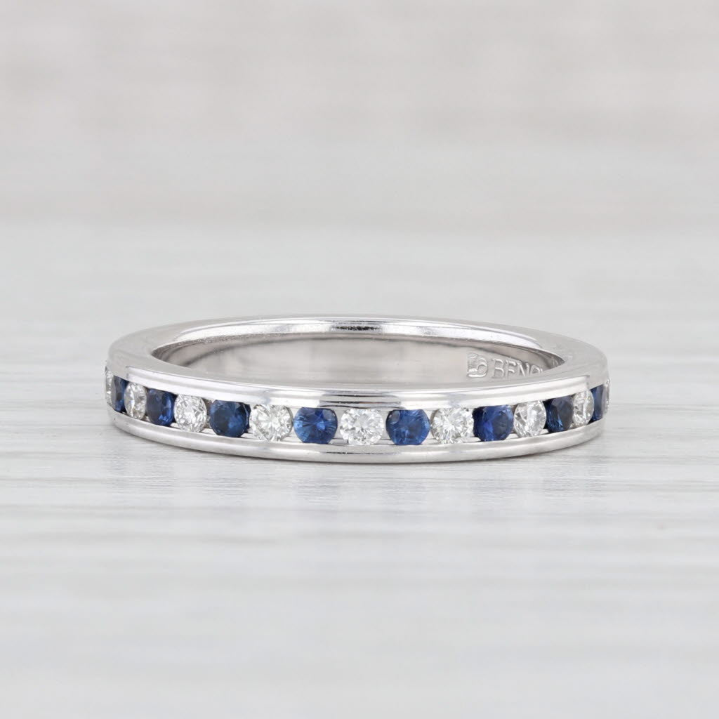 Light Gray New 0.80ctw Sapphire Diamond Eternity Ring 14k Gold Size 6 Stacked Wedding Band