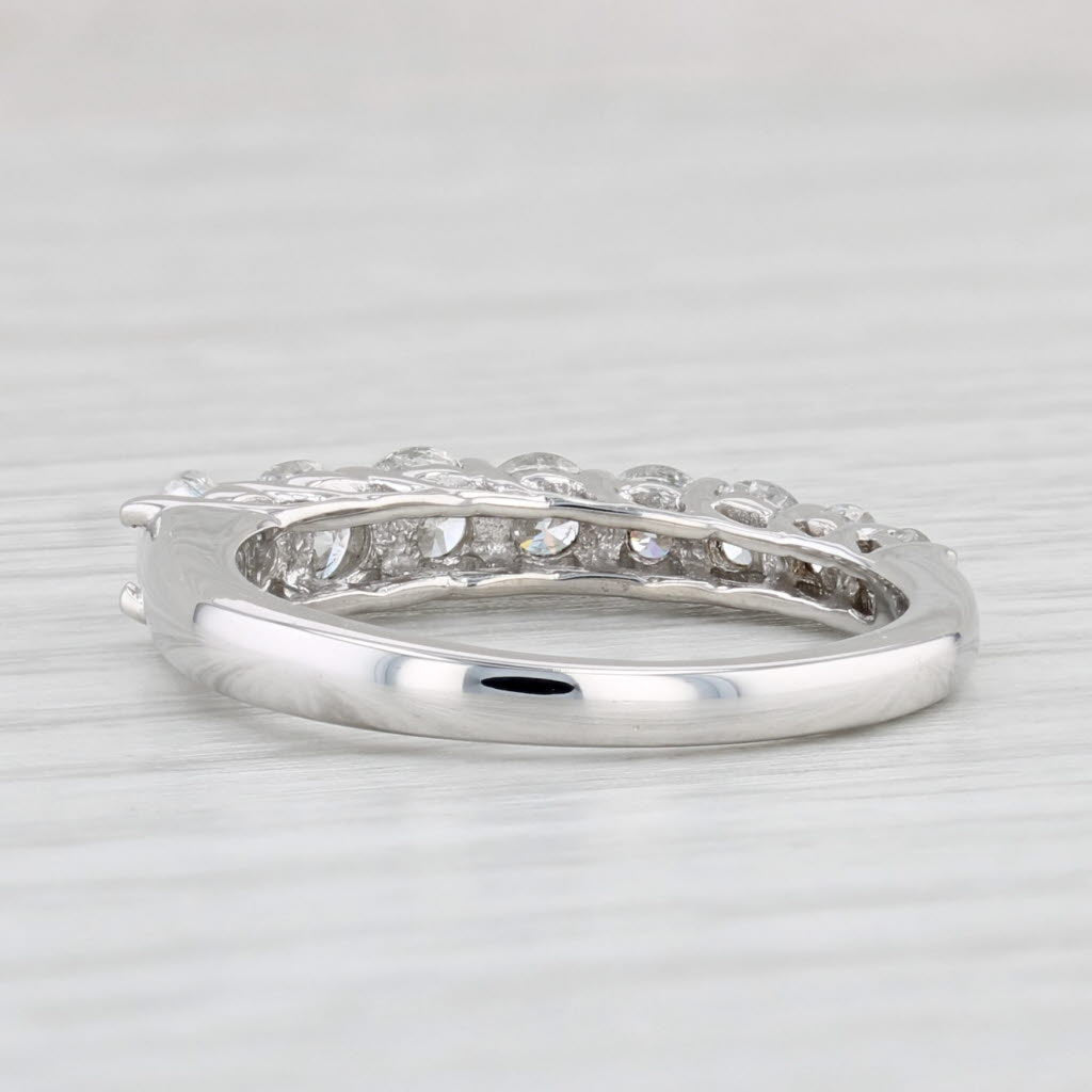 Light Gray 0.93ctw Diamond Wedding Band 14k White Gold Size 5.5 Stackable Anniversary Ring