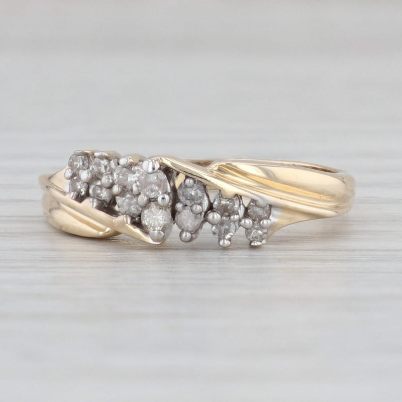 Light Gray 0.20ctw Diamond Wedding Band 10k Yellow Gold Sz 7.25 Stackable Anniversary Ring