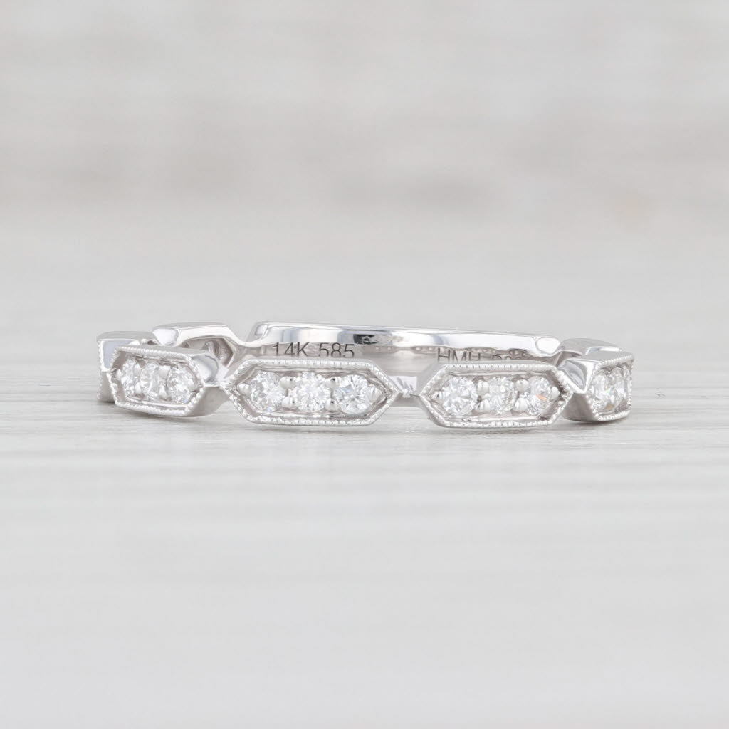 Light Gray New 0.26ctw Diamond Stackable Ring 14k White Gold Wedding Band Size 6.5