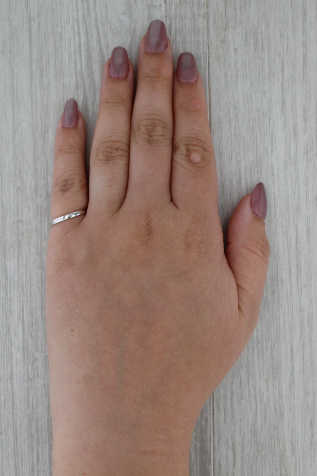 Classic White Gold Band 10k 2mm Size 5.5 Wedding Ring Stackable