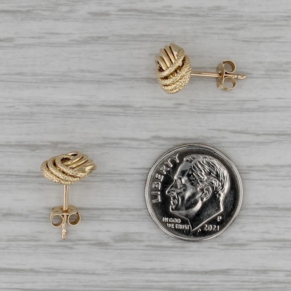 Love Knot Stud Earrings 14k Yellow Gold Studs