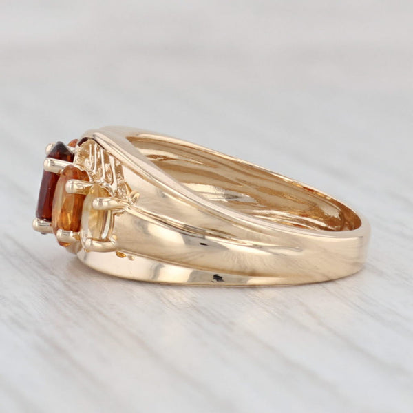 Light Gray 2.25ctw Madeira Citrine Ring 14k Yellow Gold Size 8 Tiered Oval 5-Stone