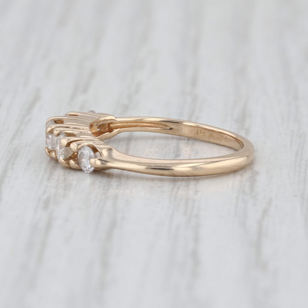 0.49ctw Diamond 5 Stone Tiered Ring 14k Yellow Gold Size 4.75 Stackable Wedding