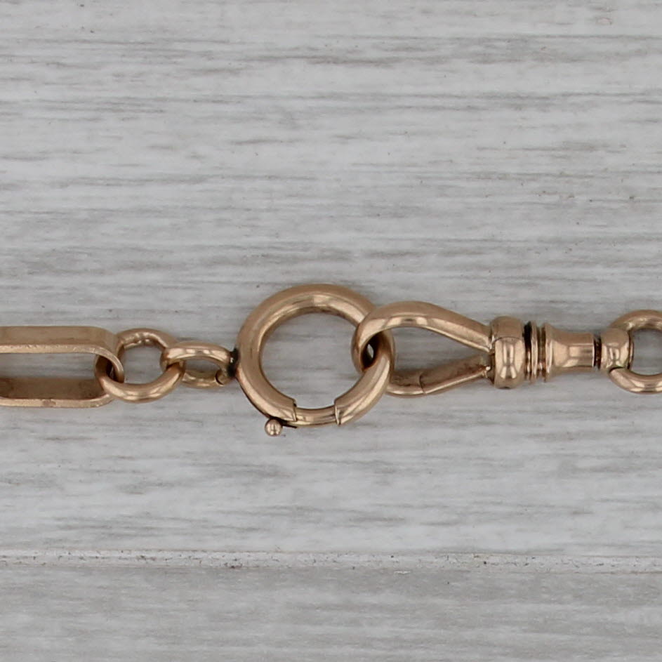 Antique Elongated Cable Chain Watch Chain Necklace 15.5" 14k Yellow Gold