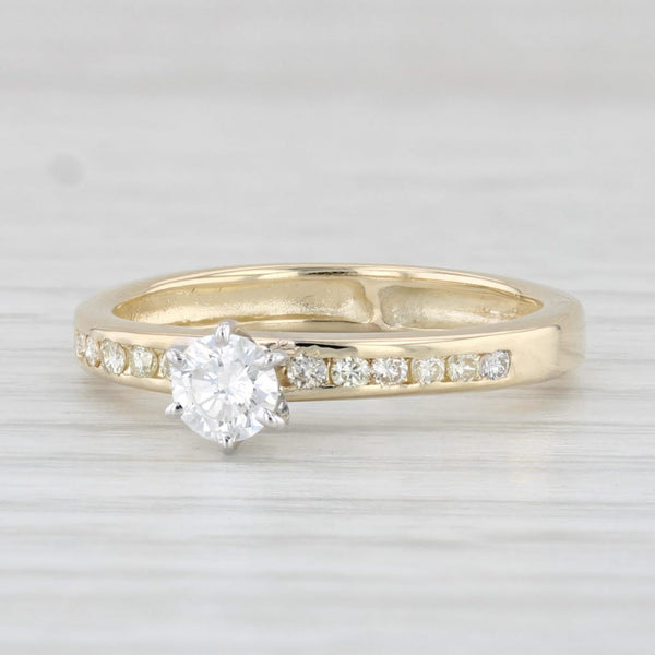 0.32ctw Diamond Engagement Ring 14k Yellow Gold Size 4.75 Round Brilliant