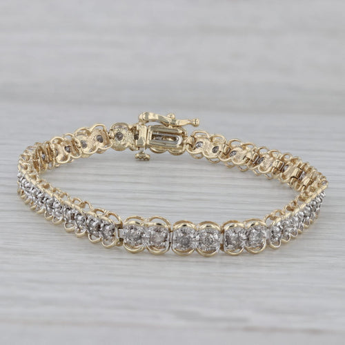 Gray 1.50ctw Diamond Tennis Bracelet 10k Yellow Gold 7.25" 5mm