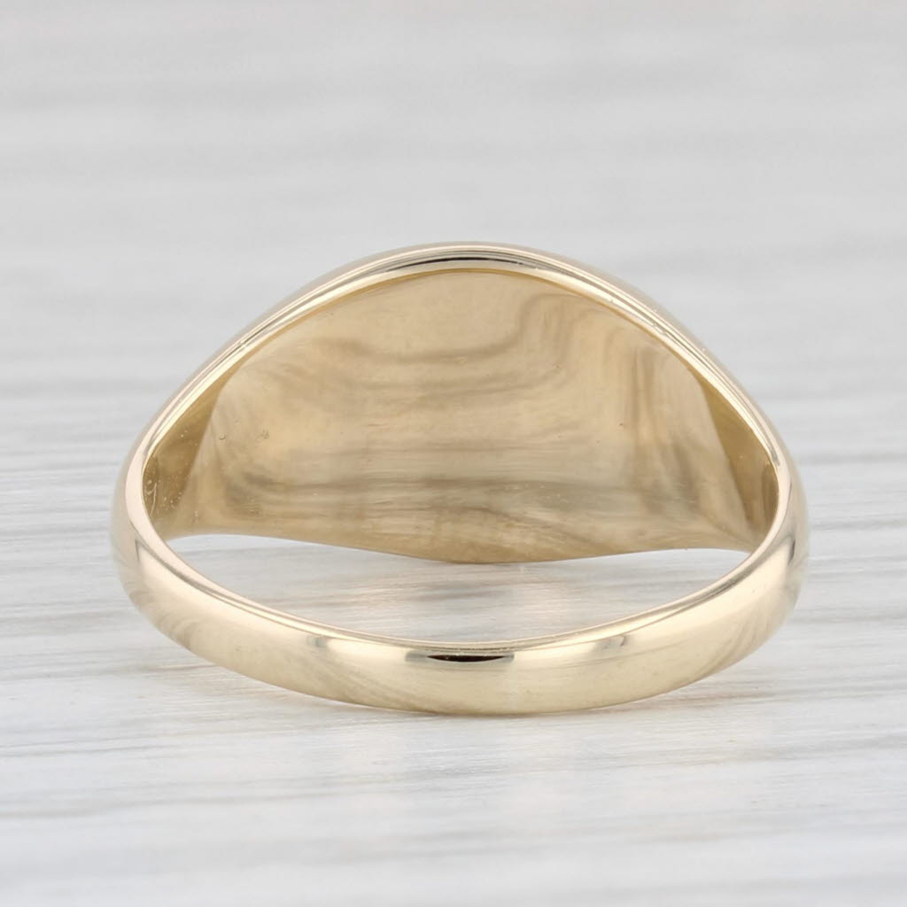 Light Gray Vintage Engravable Signet Ring 10k Yellow Gold Size 4.75 PSCo