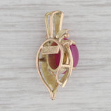 Lab Created Star Ruby Pendant 14k Yellow Gold Oval Cabochon Solitaire