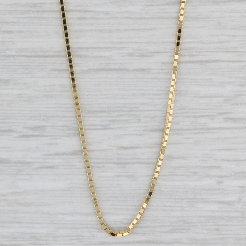 New Box Chain 14k Yellow Gold 16" 0.9mm Lobster Clasp