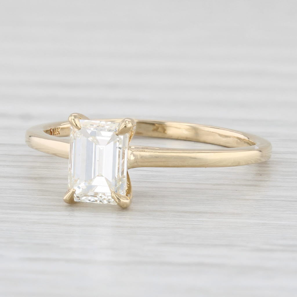 Light Gray New 1.02ct VS1 Diamond Emerald Cut Solitaire Ring 14k Yellow Gold Size 7 GIA