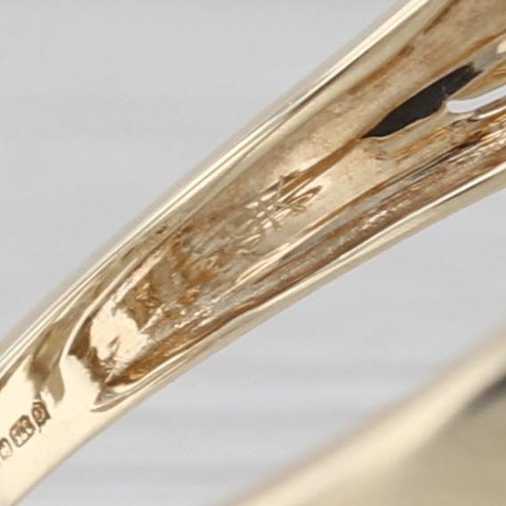 Diamond Spray Cocktail Bypass Leaf Wrap Ring 9k Yellow Gold Size 8.5