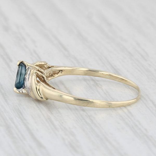 0.22ctw Marquise Blue Sapphire Diamond Ring 10k Yellow Gold Size 5.5