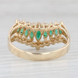 Light Gray 1.29ctw Tiered Emerald Diamond Contoured V Ring 14k Yellow Gold Size 11