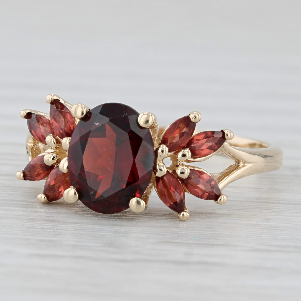 Light Gray 2.68ctw Garnet Ring 10k Yellow Gold Size 9.25