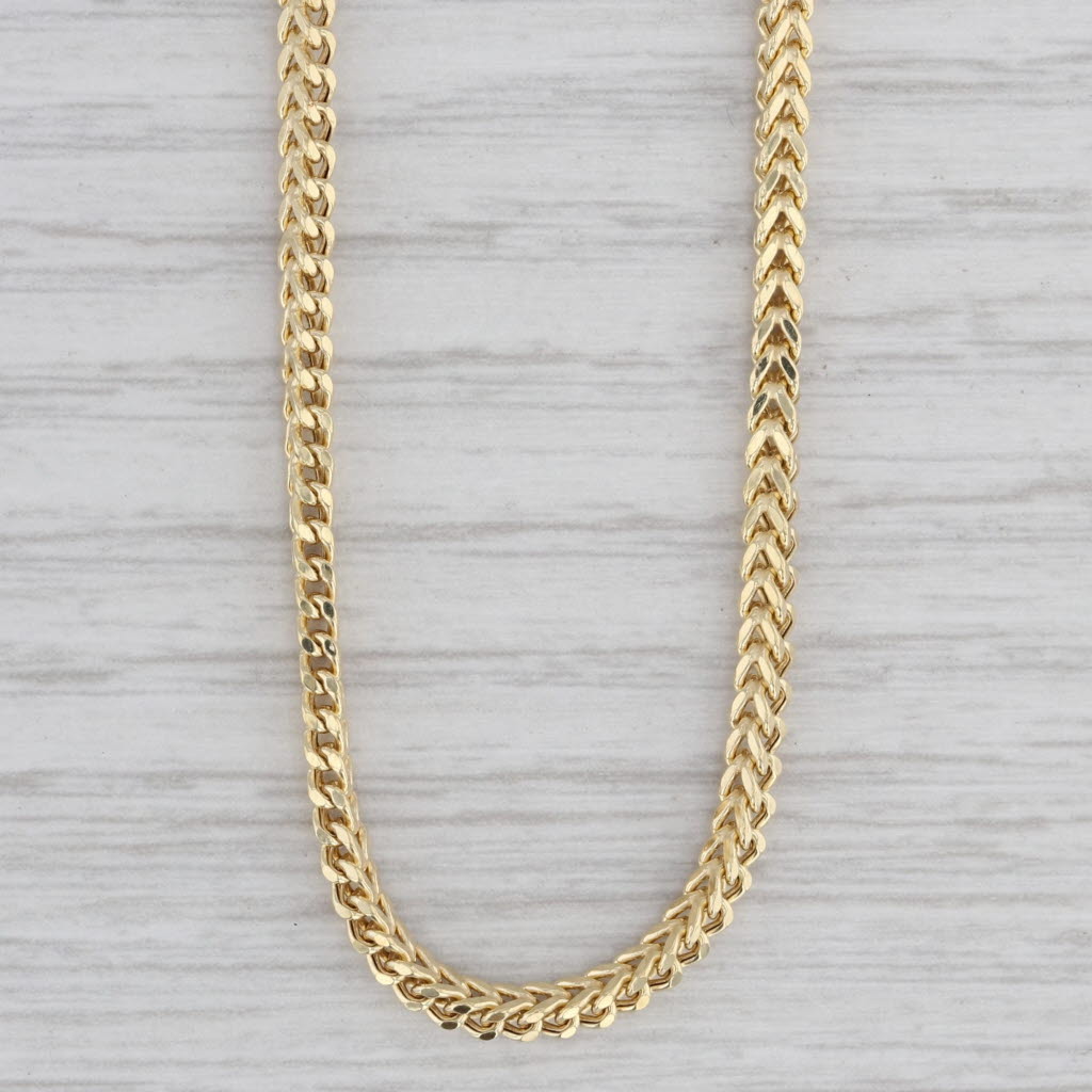 Gray New Wheat Chain Necklace 10k Yellow Gold 24" 2.3mm