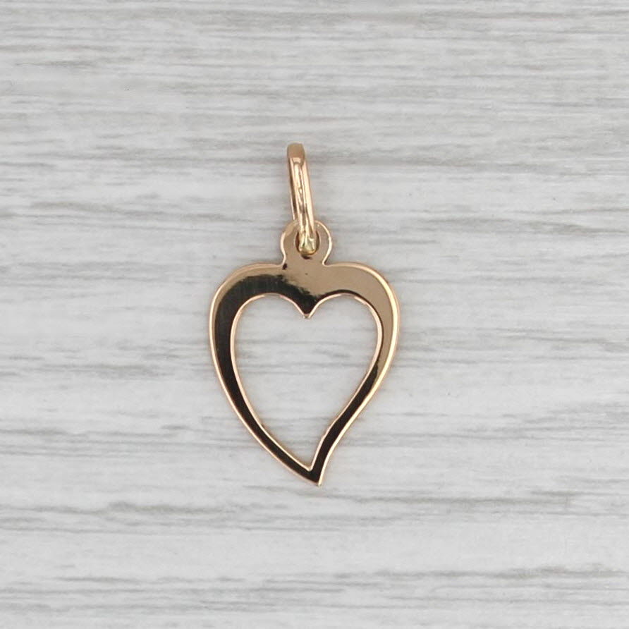Open Heart Pendant 18k Yellow Gold Charm