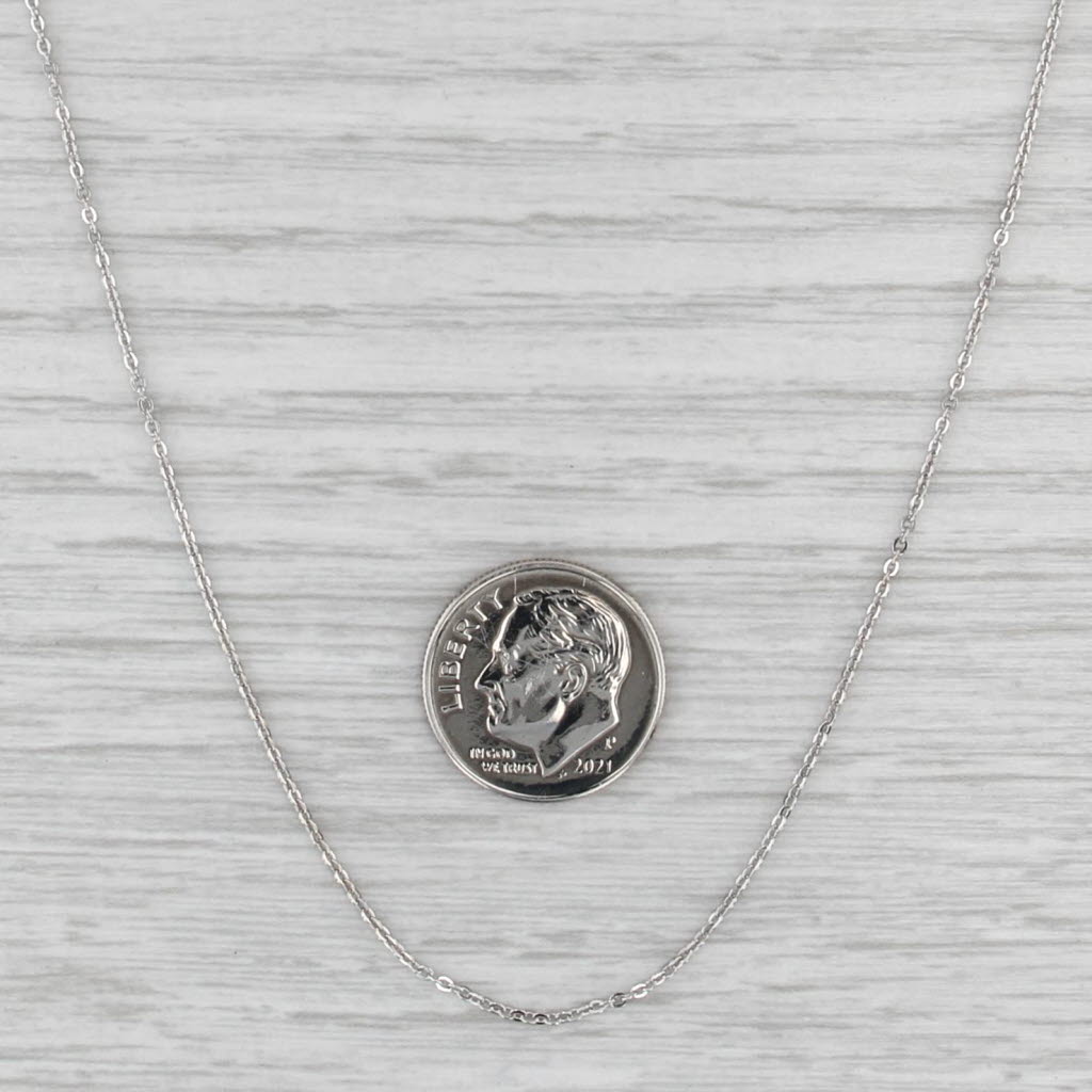 16.25" 1.1mm Cable Chain Necklace 14k White Gold