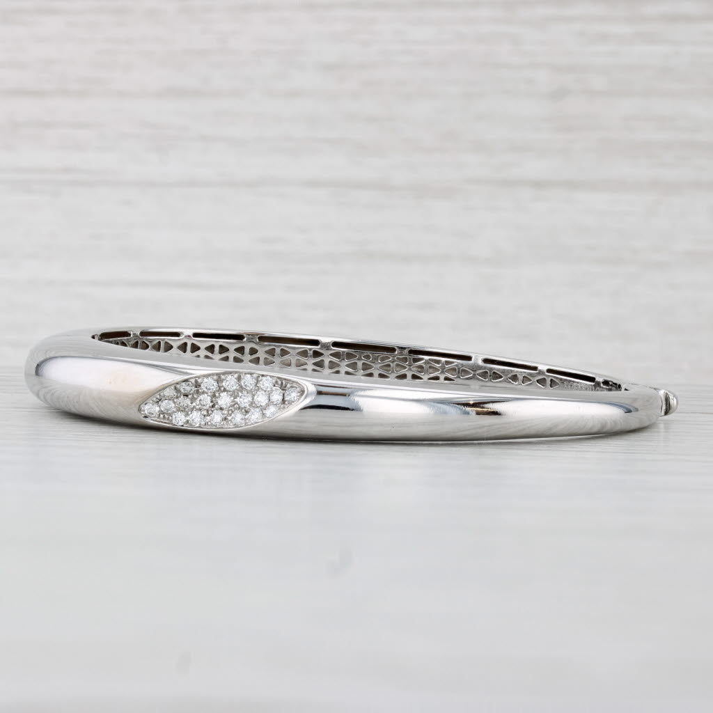 Light Gray Roberto Coin 0.33ctw Diamond Capri Bangle Bracelet 18k White Gold 6