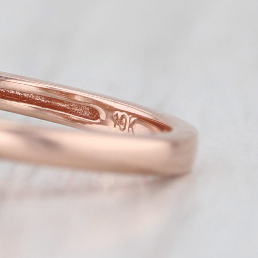 0.94ctw Morganite Diamond Halo Ring 10k Rose Gold Size 7 Engagement