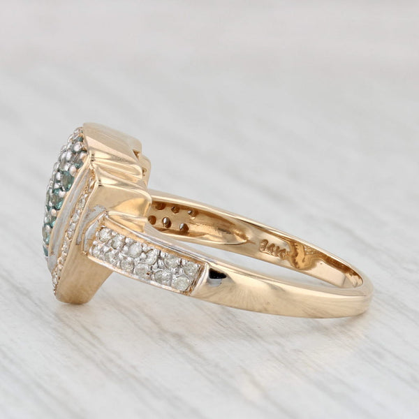 0.58ctw Green Alexandrite Diamond Ring 14k Yellow Gold Size 8.25