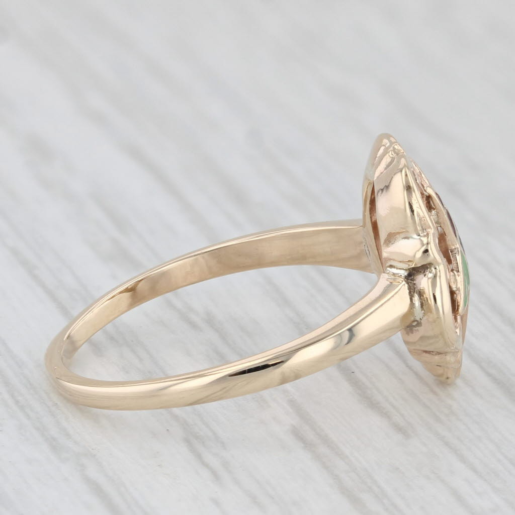 Light Gray Vintage Order Eastern Star Ring 10k Yellow Gold Size 6.5 Masonic Women PSCo