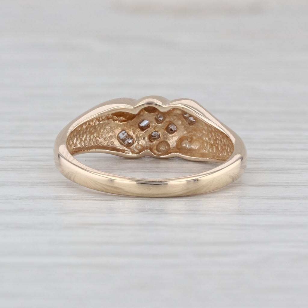 0.13ctw Diamond Scalloped Ring 10k Yellow Gold Size 7