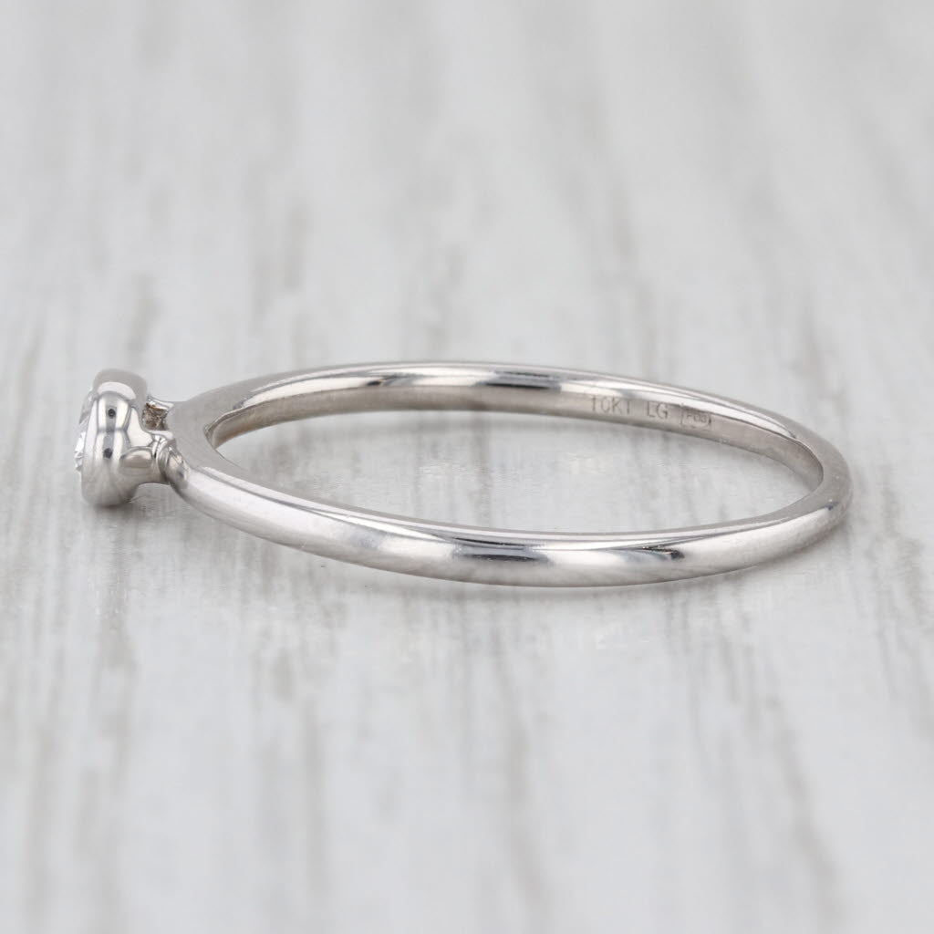 0.28ct Oval Lab Grown Diamond Solitaire Engagement Ring 10k White Gold VS2 F-G