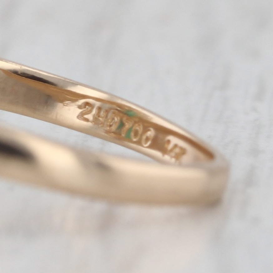 0.64ctw Lab Created Emerald Diamond Ring 14k Yellow Gold Size 6.25 Bypass