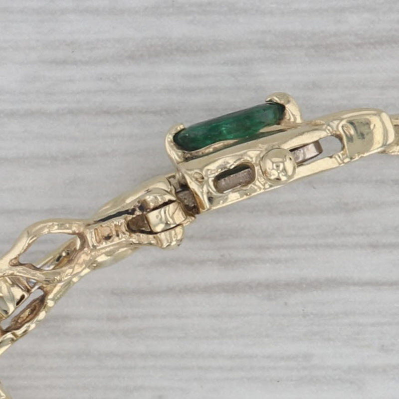 2.03ctw Emerald Diamond Tennis Bracelet 10k Yellow Gold 6.5" 4.8mm