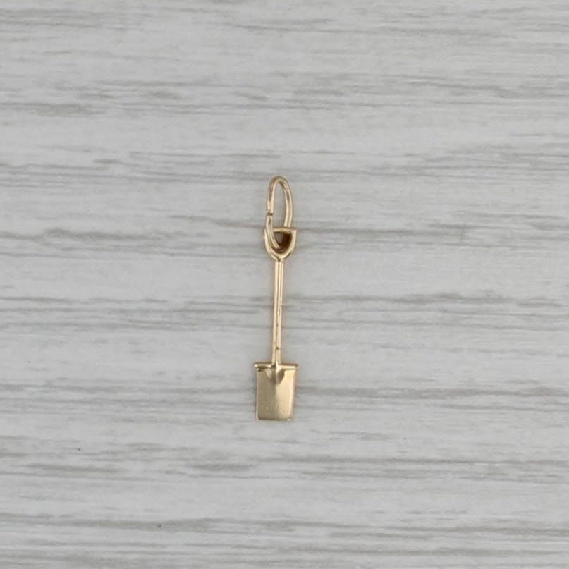 Vintage Shovel Charm 14k Yellow Gold Small Drop