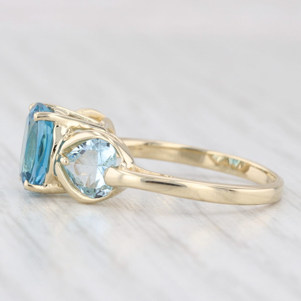 Light Gray 3.35ctw London & Light Blue Topaz Ring 14k Yellow Gold Size 8.25