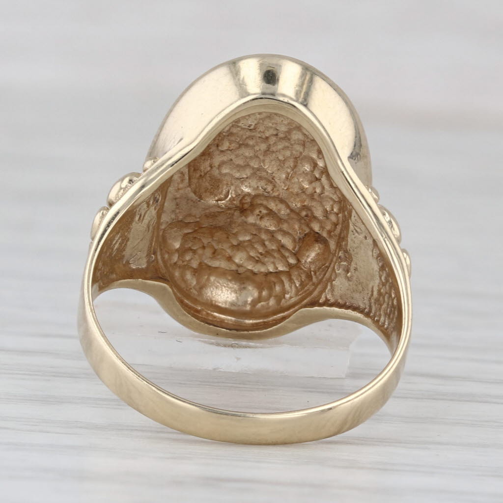 Cameo Portrait Style Ring 10k Yellow Gold Size 7.5 Figural Female